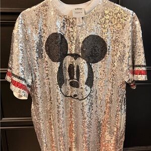 Forever 21 Silver and Black Sequin Mickey Mouse Dress